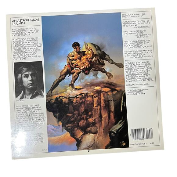 1988 Boris Vallejo Fantasy Zodiac Calendar same dates again in leap year 2044 - Picture 15 of 15